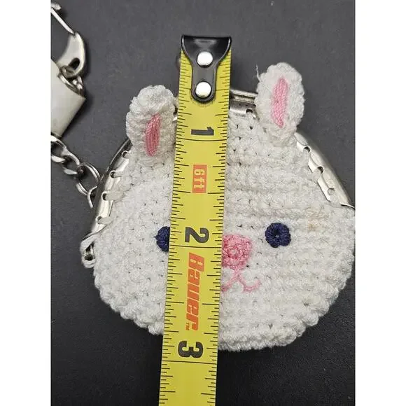 Hallmark Vintage Crochet Bunny Coin Purse Keychain - NWT - Picture 6 of 6